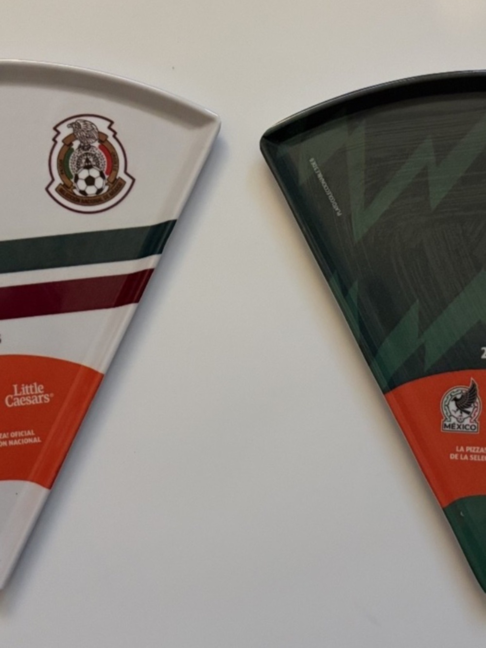 Lot of 2 Little Caesars Mexico National Soccer Team Ceramic Pizza Slice Plates